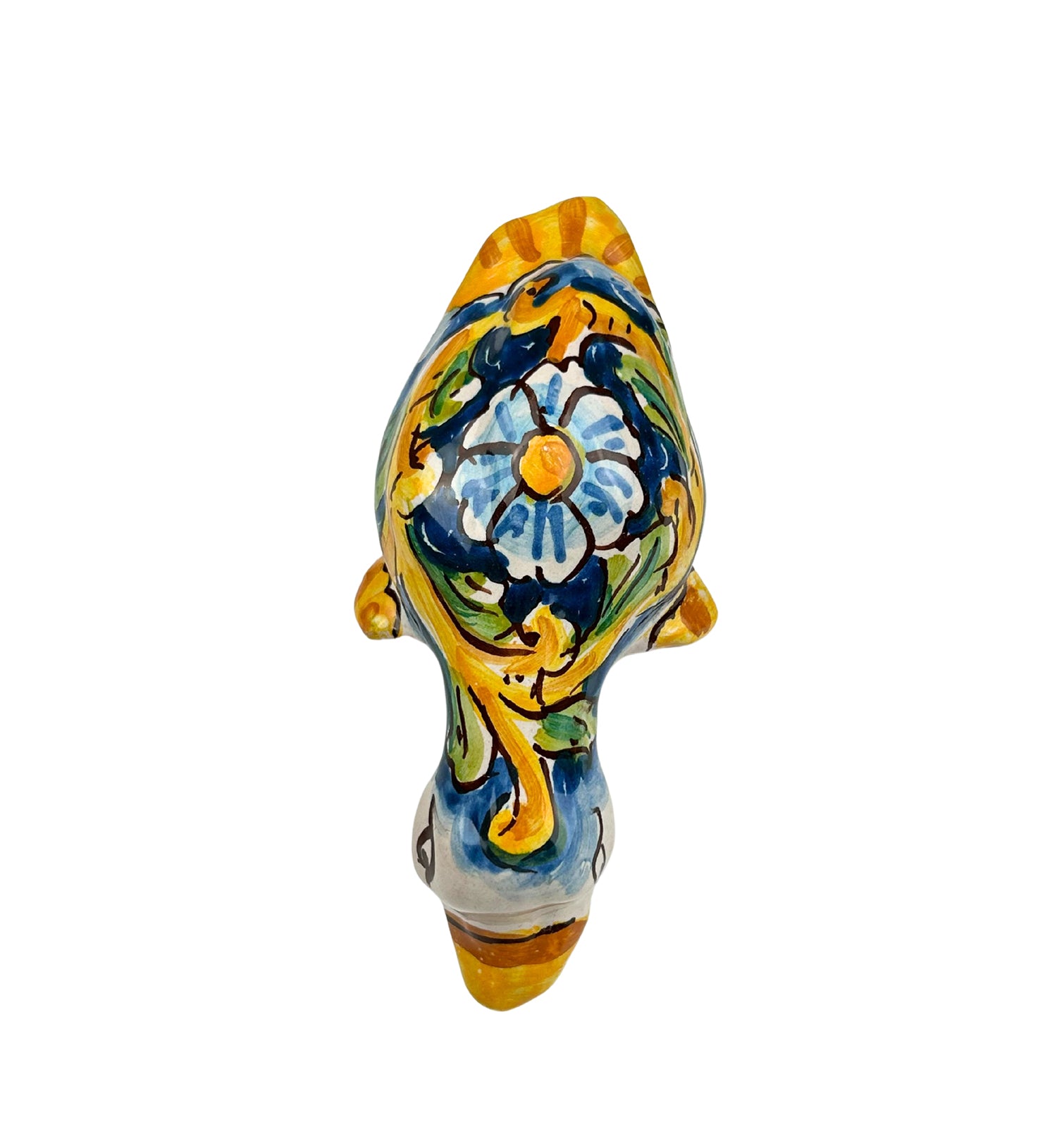 Papera in ceramica siciliana di santo stefano di camastra realizzata e decorata totalmente a mano barocco