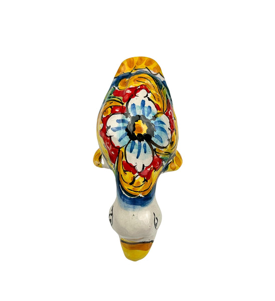 Sicilian ceramic butterfly from Caltagirone, hand-made and decorated, art. 09 