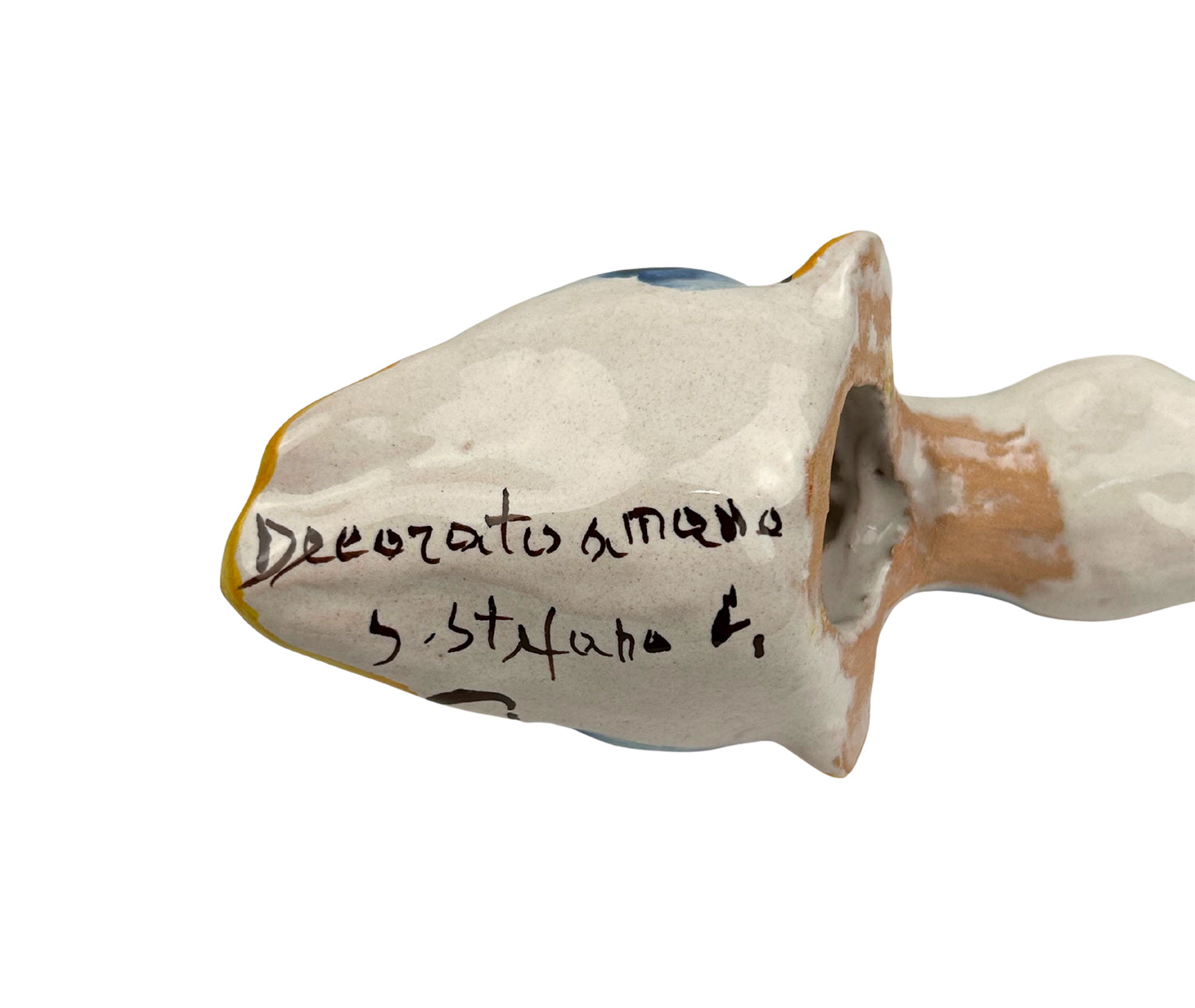Papera in ceramica siciliana di santo stefano di camastra realizzata e decorata totalmente a mano barocco