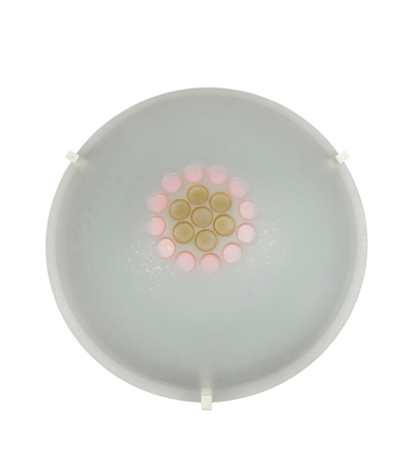 Plafoniera da soffitto classica in vetro rotonda decorata camera da letto, sala da pranzo, cucina, bagno, ingresso D 40 cm bottone (ROSA)