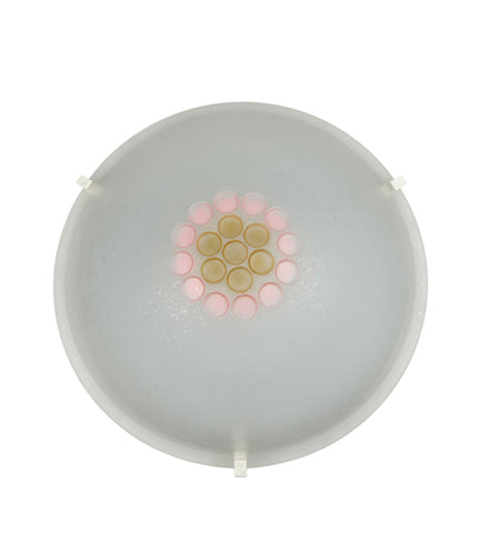 Plafoniera da soffitto classica in vetro rotonda decorata camera da letto, sala da pranzo, cucina, bagno, ingresso D 40 cm bottone (ROSA)
