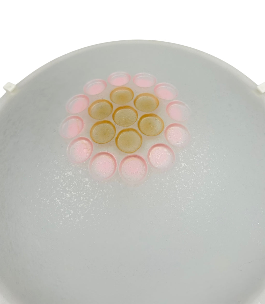 Plafoniera da soffitto classica in vetro rotonda decorata camera da letto, sala da pranzo, cucina, bagno, ingresso D 40 cm bottone (ROSA)