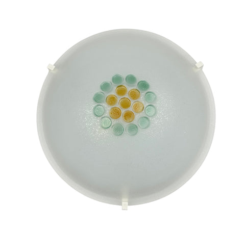 Plafoniera da soffitto classica in vetro rotonda decorata camera da letto, sala da pranzo, cucina, bagno, ingresso D 40 cm bottone (VERDE)