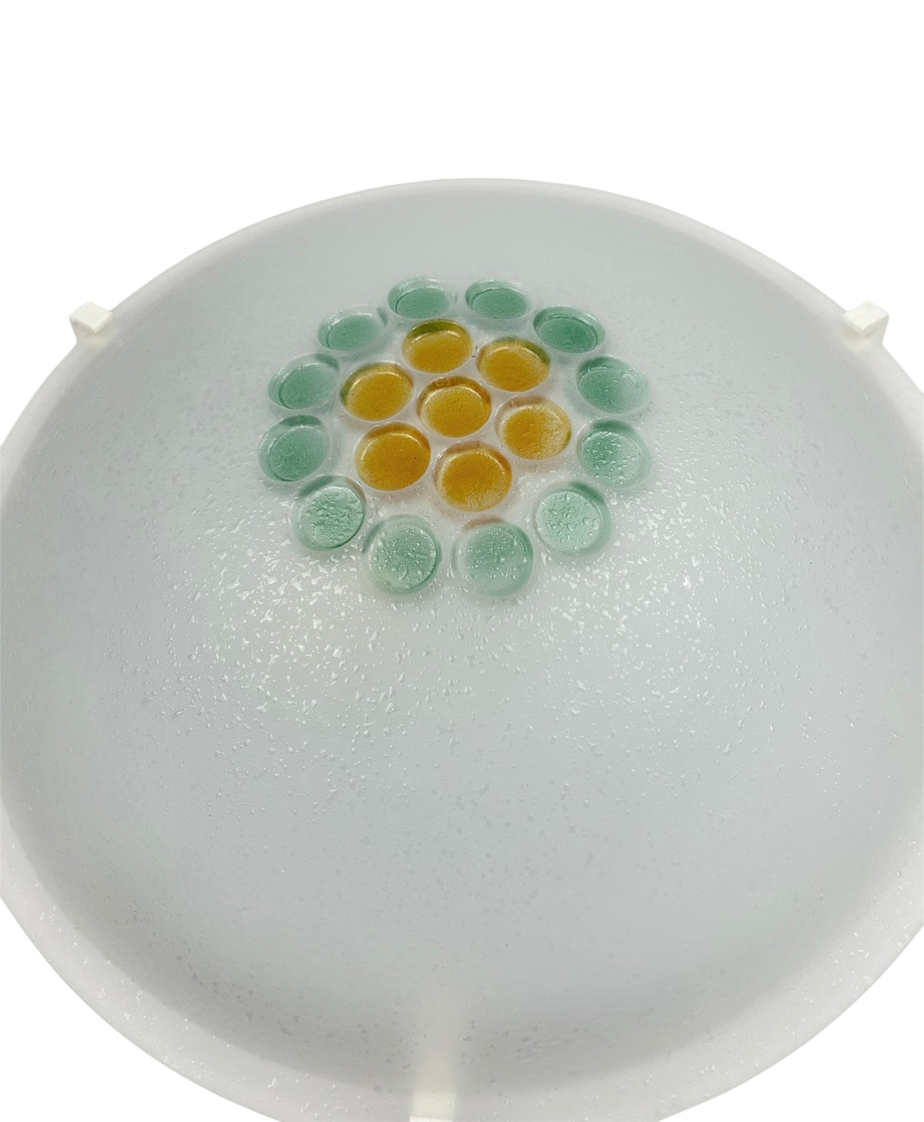 Plafoniera da soffitto classica in vetro rotonda decorata camera da letto, sala da pranzo, cucina, bagno, ingresso D 40 cm bottone (VERDE)