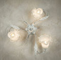 Plafoniera da soffitto moderna a 3 luci in ferro battuto e vetro realizzata artigianalmente coll. venere