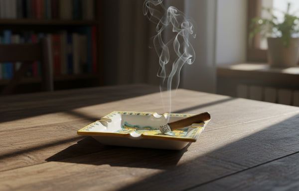 Portacenere in ceramica decorata a mano da ceramisti siciliani limoni art 27