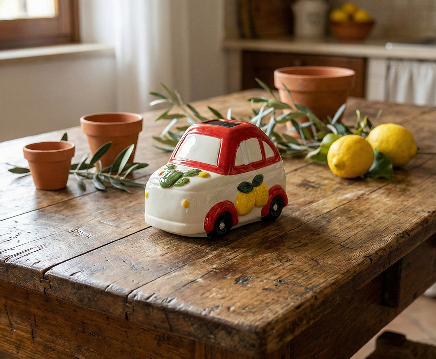 Bomboniera matrimonio auto stile siciliano decorata in ceramica harmony PRCM23099