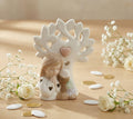 Bomboniera comunione bimba albero della vita a led in porcellana bianco e tortora harmony PRCM24118