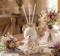 Profumatore orsetto con led in porcellana tortora per nascita, battesimo, comunione, cresima bambino bambina Harmony