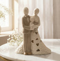 Bomboniera matrimonio con led sacra famiglia in porcellana decorato con cuori harmony PRMT23287