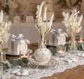 Profumatore carrozza perlata con strass corona e ruote argento bomboniera per matrimonio, cresima, comunione Harmony PRMT25214