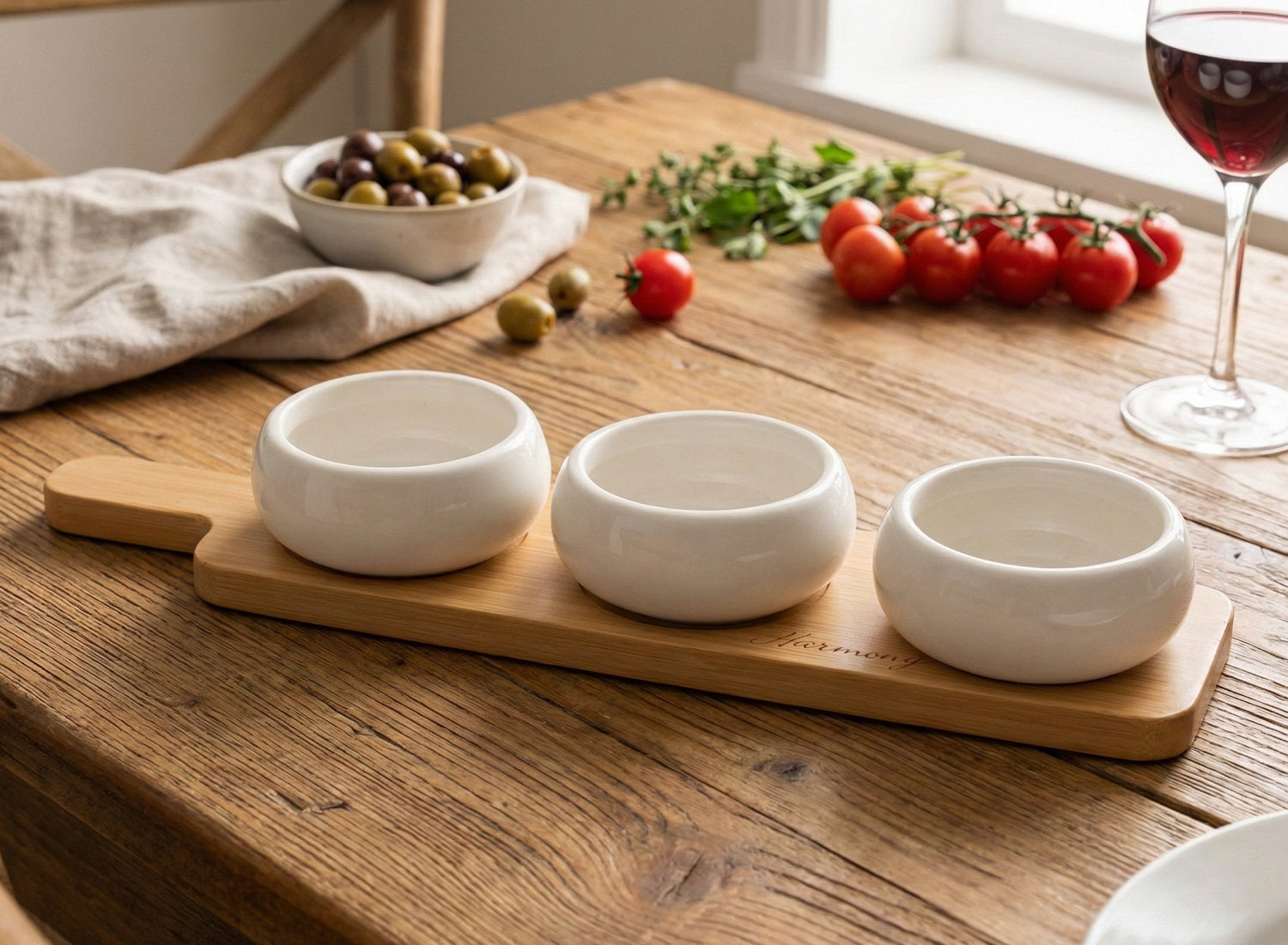 Porta stuzzichini in porcellana e bambù bomboniera per matrimonio, regalo Harmony PRMT25223