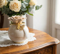 Scatola grande tonda con fiore e candela profumata decorata con farfalla bomboniera per comunione, cresima, matrimonio Harmony PRMT25235