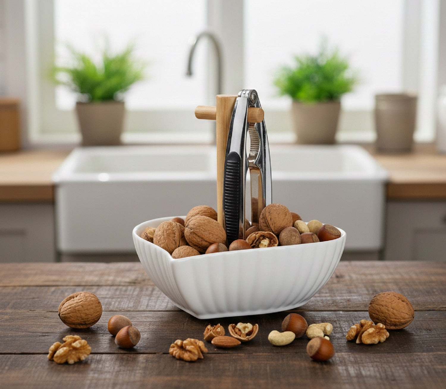 Set ciotola cuore in porcellana con schiaccianoci bomboniera per matrimonio, ricorrenze, Harmony PRMT26118