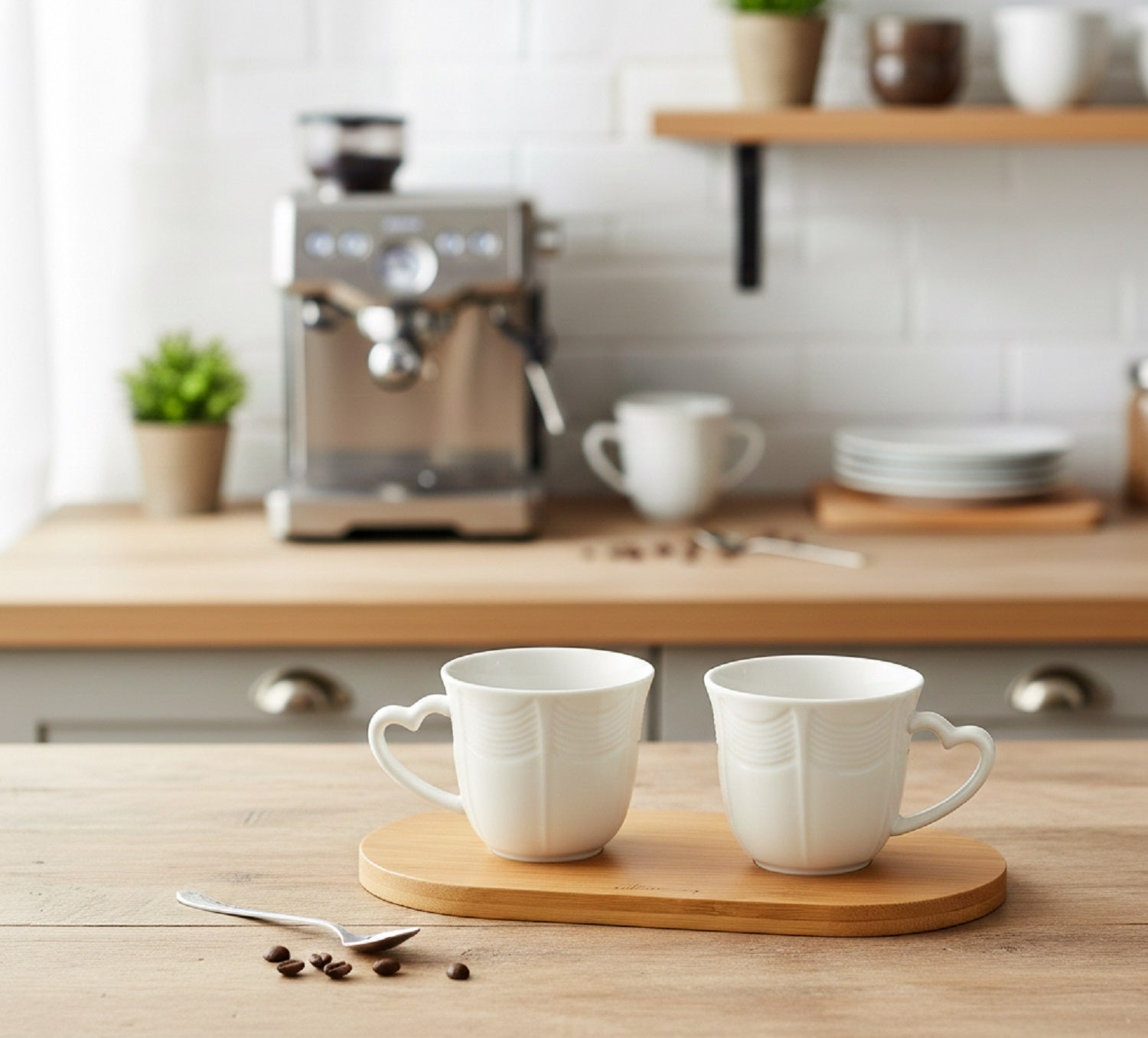 Set tazzine da caffè in porcellana bomboniera per matrimonio, ricorrenze, Harmony PRMT26119