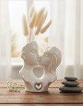 Profumatore coppia bianca con cuore in cristallo bomboniera per matrimonio, ricorrenze, Harmony PRMT26158