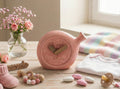 Orologio palloncino rosa in porcellana bomboniera per nascita, battesimo, Harmony PRNB26141
