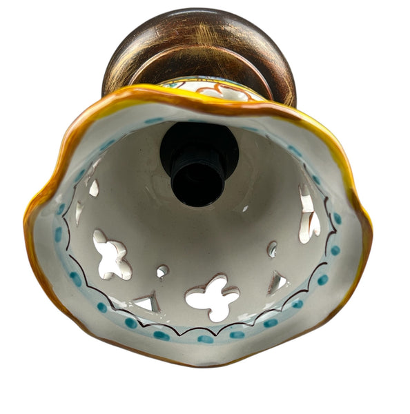 Plafoniera Spot da Soffitto, 1 Luce, Ferro Battuto e Ceramica Siciliana, Cucina, Bagno e Veranda D 15 art. gomes