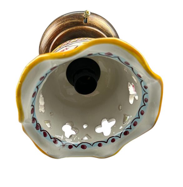 Plafoniera Spot da Soffitto, 1 Luce, Ferro Battuto e Ceramica Siciliana, Cucina, Bagno e Veranda D 15 art. candida