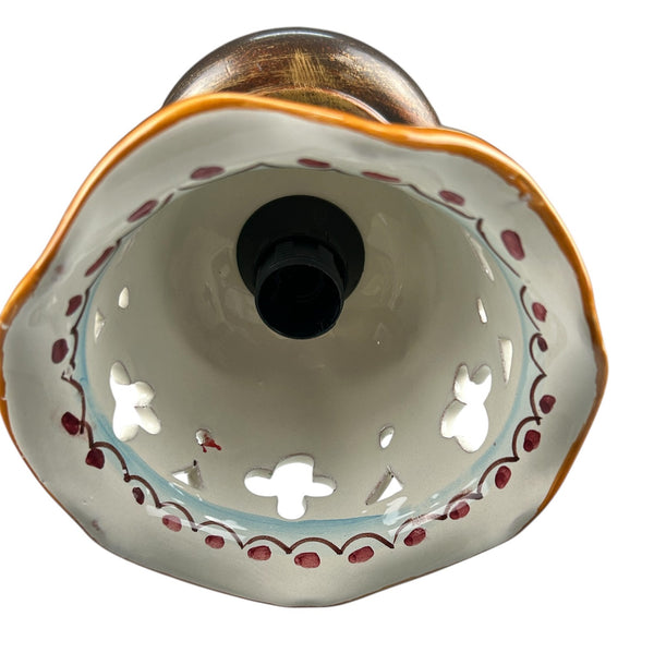 Plafoniera Spot da Soffitto, 1 Luce, Ferro Battuto e Ceramica Siciliana, Cucina, Bagno e Veranda D 15 art. melograno