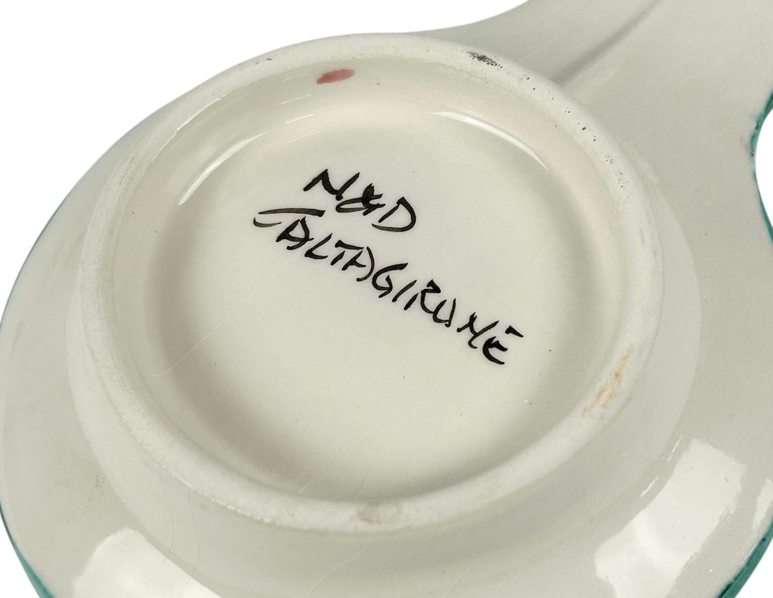 Poggiamestolo in Ceramica Siciliana di Caltagirone Decorato a Mano Artigianalmente Fiore