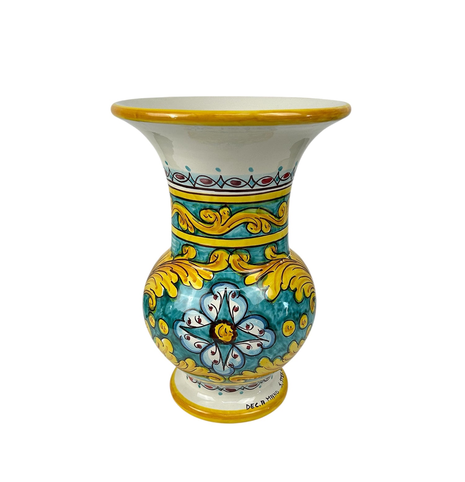 Large vase made of hand-decorated ceramic by Sicilian ceramists Gianluca art 16