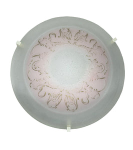 Plafoniera da soffitto classica in vetro rotonda decorata camera da letto, sala da pranzo, cucina, bagno, ingresso D 40 cm art. regina (ROSA)