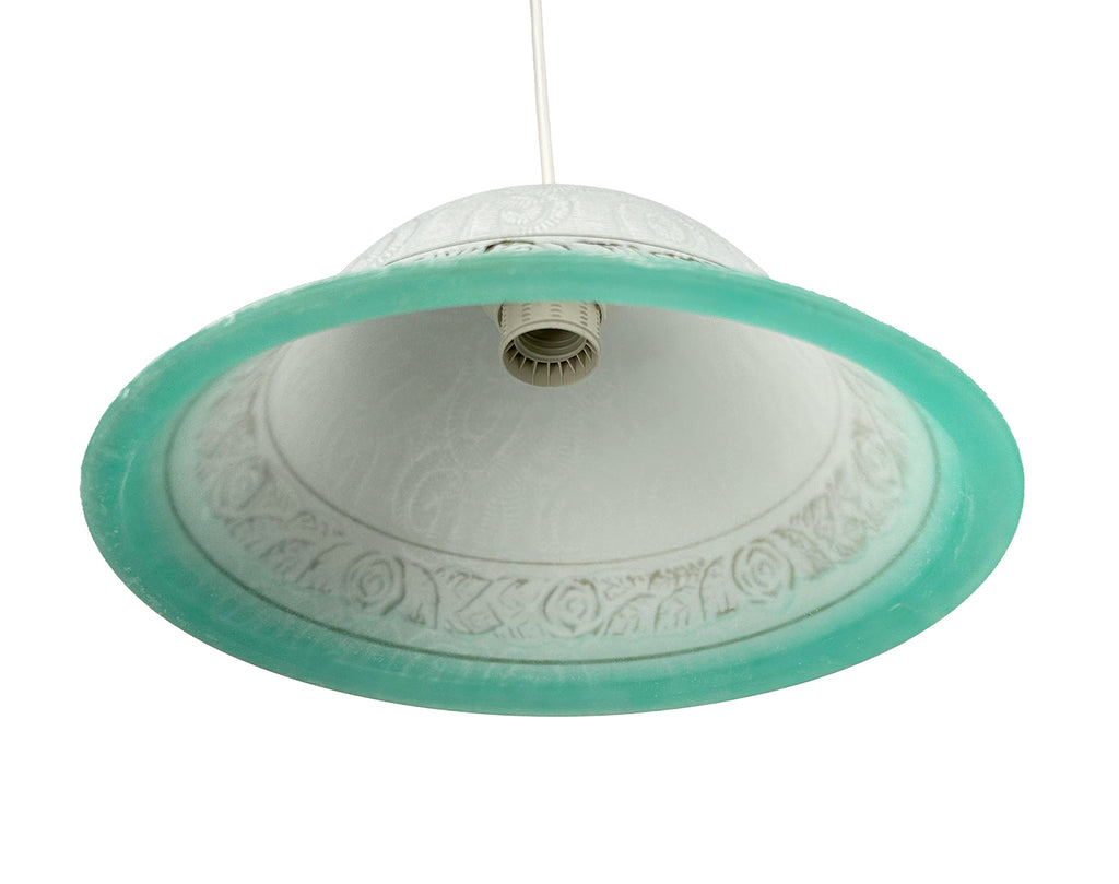 Lampadario a Sospensione Classico in Vetro, 1 Luce, per Cucina, Bagno, Camera, Soggiorno, Scala, Corridoio art. rosa verde