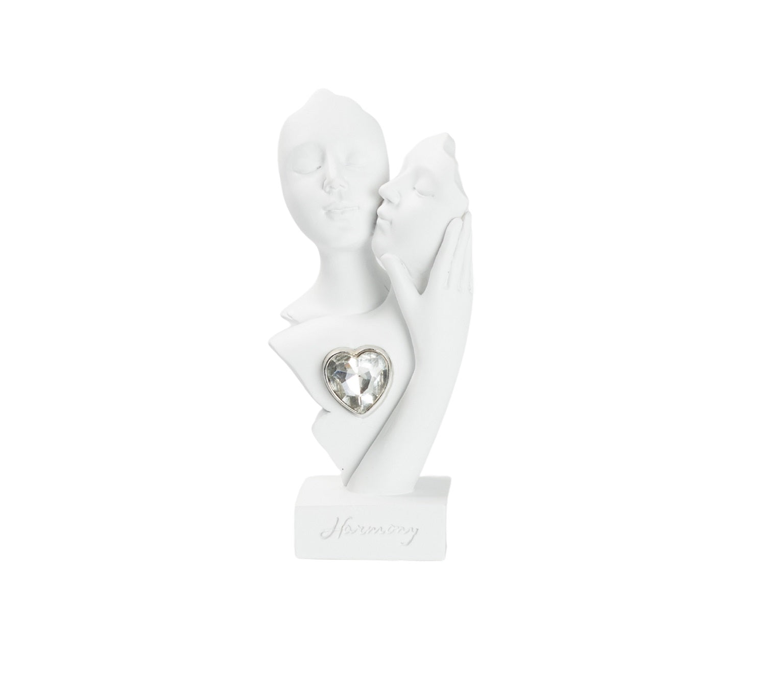 Coppia bacio in resina bianca bomboniera per matrimonio, ricorrenze, Harmony RSMT26067