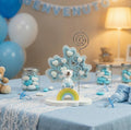 Albero della vita decorato con orsetto e arcobaleno bomboniera battesimo e nascita bambino Harmony RSNB24186