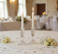 Bomboniera matrimonio set 2 porta candele in vetro eleganti harmony S2358G