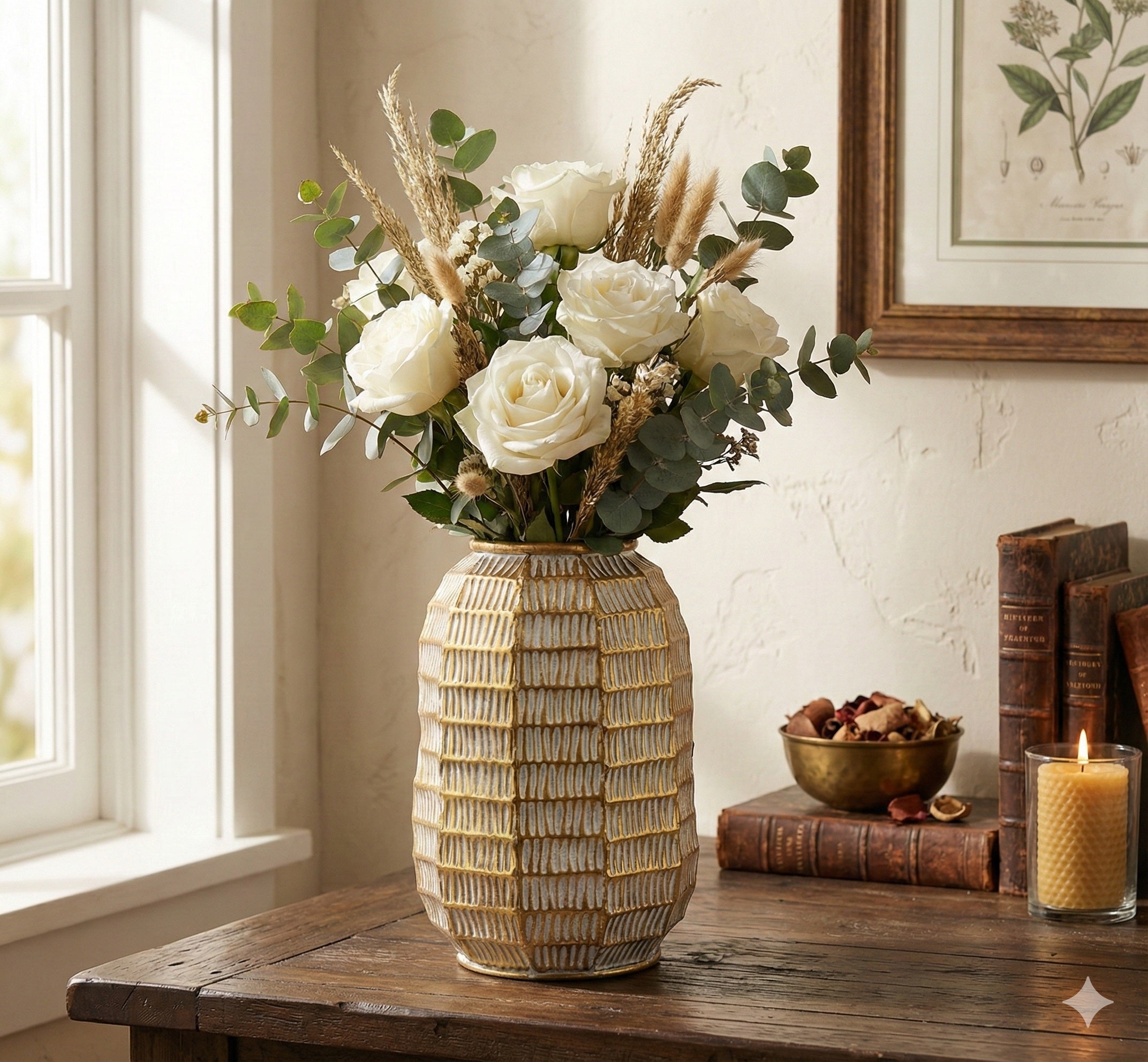 Vaso in metallo elegante glamour oro harmony S2524S