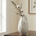 Vaso in porcellana bianco con particolare decorazione effetto martellato harmony S2532P