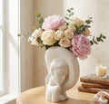 Vaso lady volto con cappello in porcellana bianco harmony S2543P