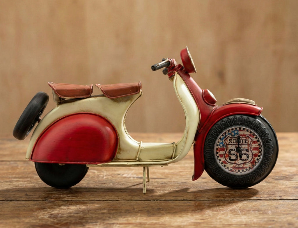 Bomboniera comunione e cresima sveglia moto vespina rossa in metallo harmony S2735L