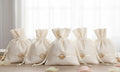 Set sacchettino panna porta confetti da 5 pz bomboniera per matrimonio, comunione, cresima, Harmony S3046A