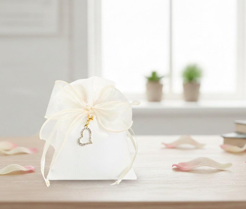 Set sacchettino porta confetti da 5 pz bomboniera per matrimonio, comunione, cresima, Harmony S3222A