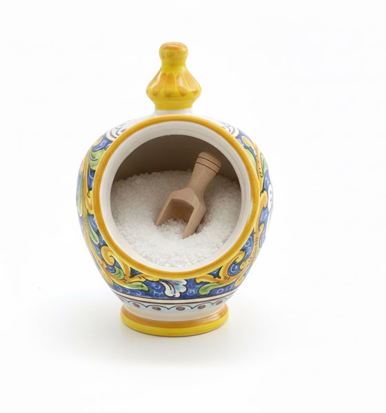 Saliera in ceramica decorata a mano da ceramisti siciliani barocco art 15
