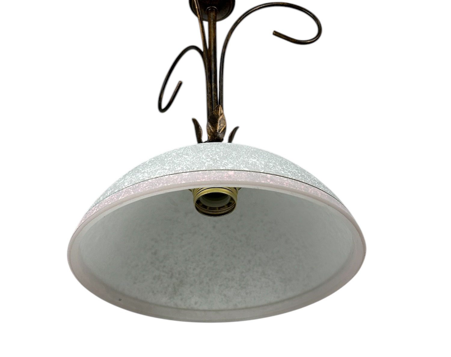 Lampadario a Sospensione ingresso 1 Luce in ferro battuto e vetro, per Cucina, Bagno, Camera, Soggiorno, Scala, Corridoio art. sam