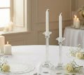 Bomboniera matrimonio coppia porta candela in cristallo con glitter bianco harmony SNVT23032