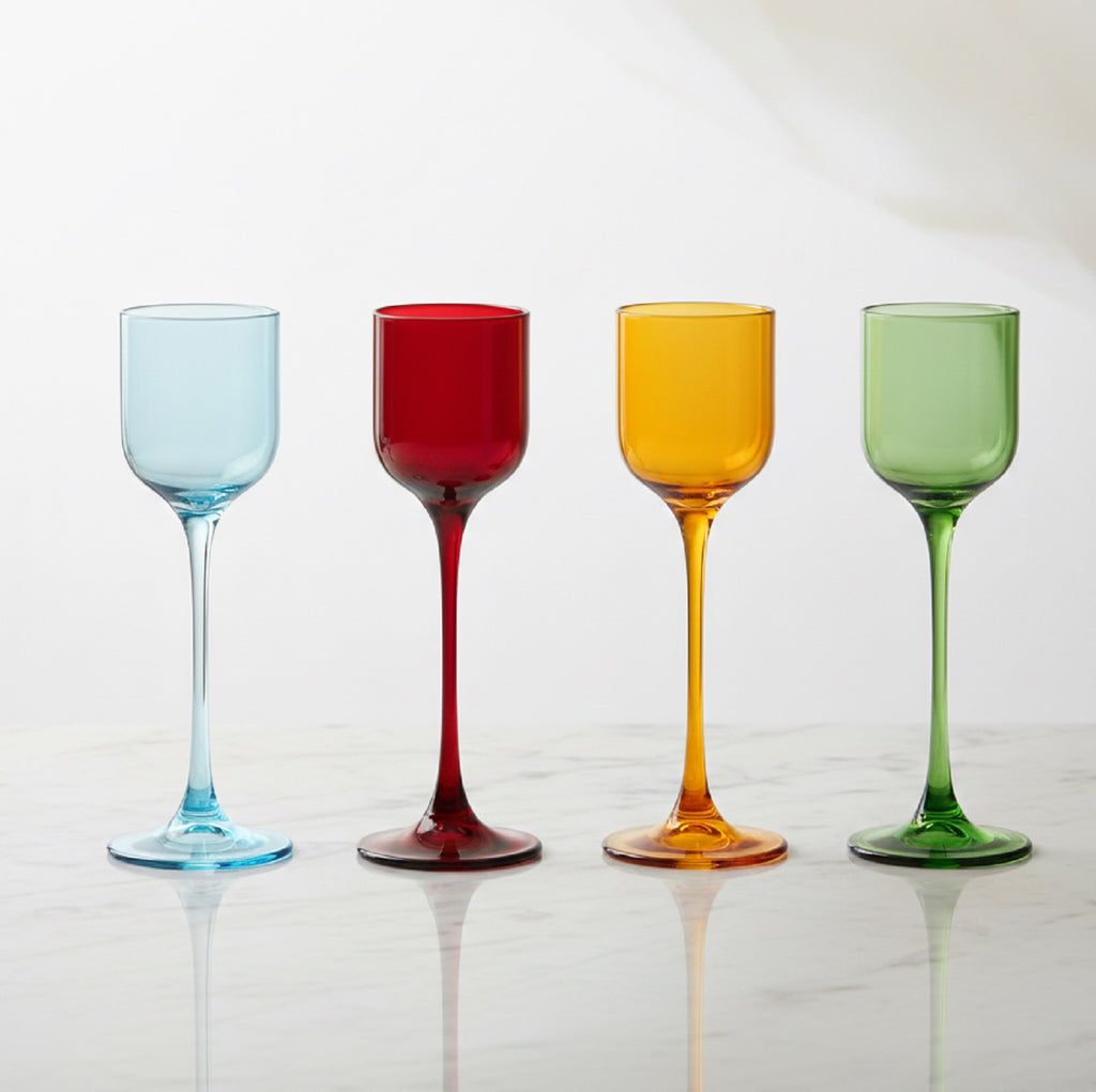 Set bicchierini per liquore da 4 pz bomboniera per matrimonio, ricorrenze, Harmony SNVT26004