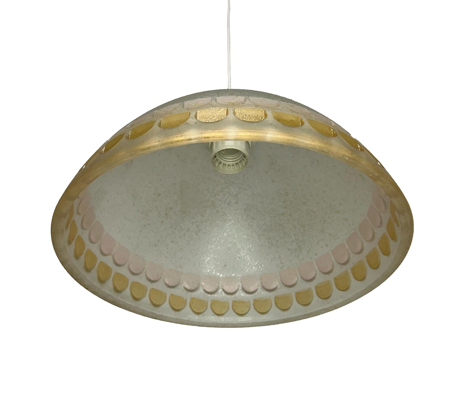 Lampadario a Sospensione Classico in Vetro, 1 Luce, per Cucina, Bagno, Camera, Soggiorno, Scala, Corridoio art. Bottone (ROSA)