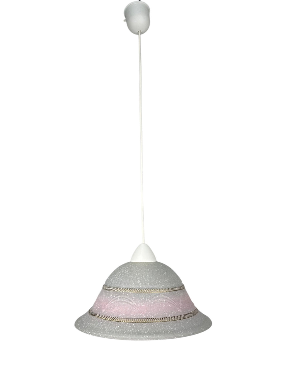 Lampadario a Sospensione Ingresso Classico in Vetro, 1 Luce, per Cucina, Bagno, Camera, Soggiorno, Scala, Corridoio art. corona rosa