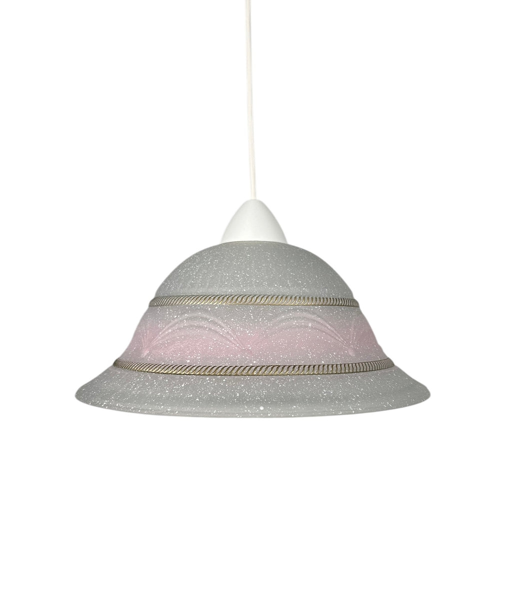 Lampadario a Sospensione Ingresso Classico in Vetro, 1 Luce, per Cucina, Bagno, Camera, Soggiorno, Scala, Corridoio art. corona rosa