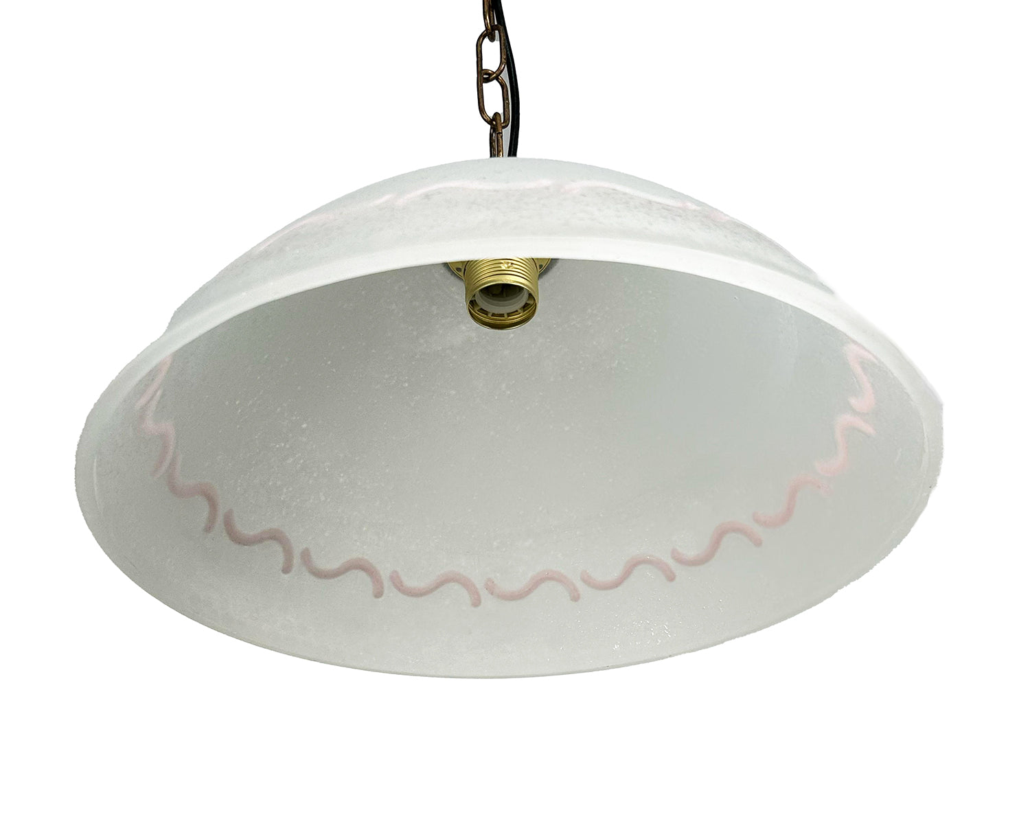 Lampadario a Sospensione Classico in Vetro, 1 Luce, per Cucina, Bagno, Camera, Soggiorno, Scala, Corridoio art. marea (ROSA)
