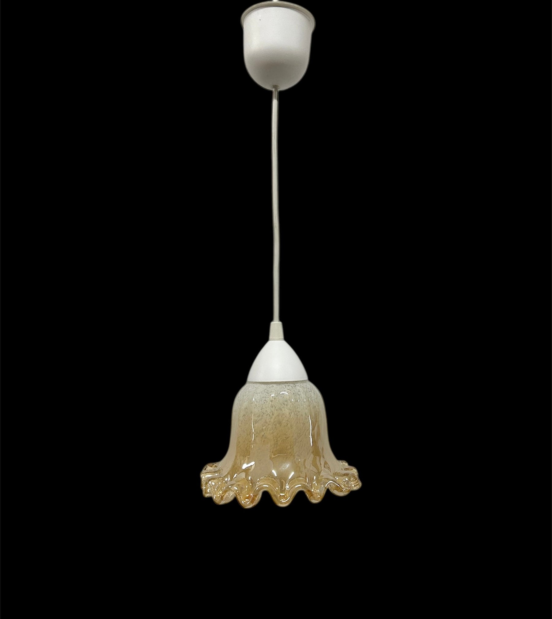 Lampadario a Sospensione Classico in Vetro Murano, 1 Luce, per Cucina, Bagno, Camera, Soggiorno, Scala, Corridoio art. onda M