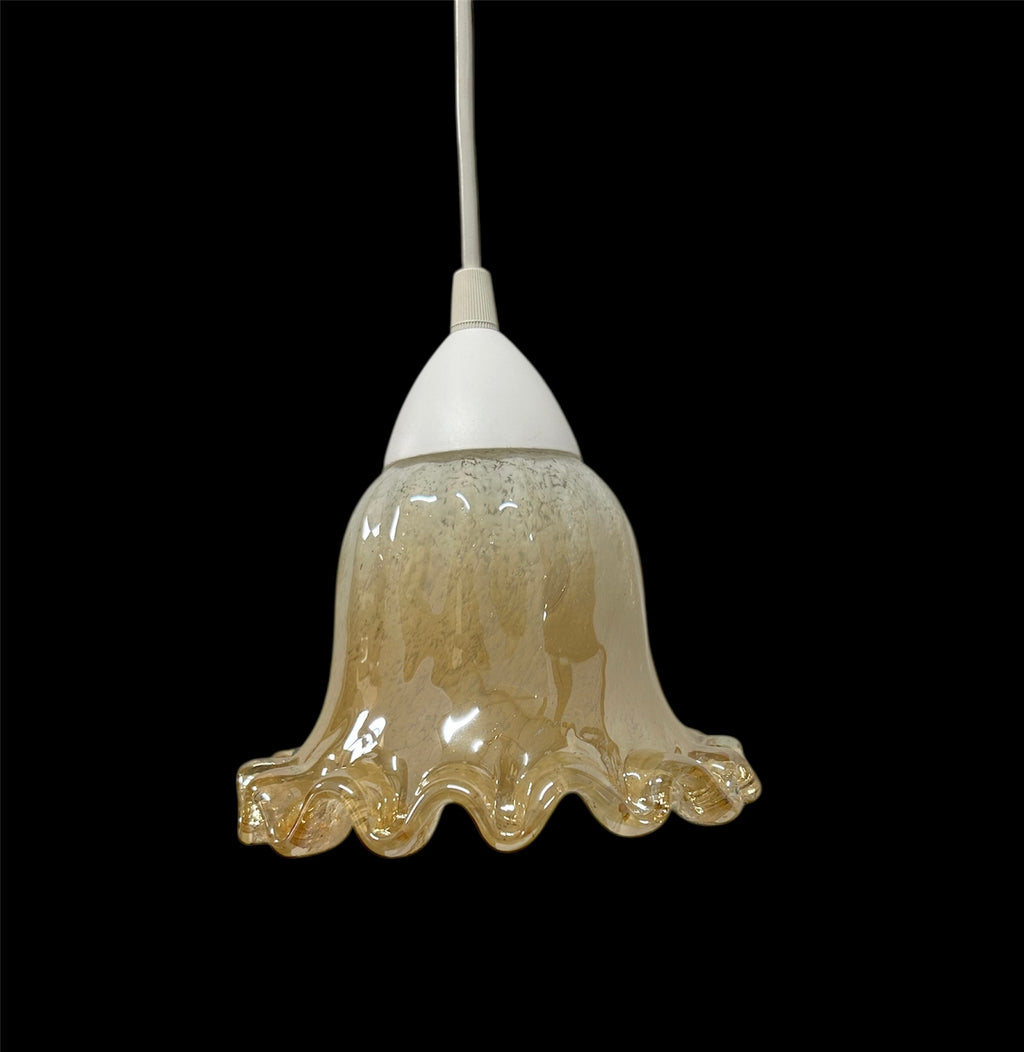 Lampadario a Sospensione Classico in Vetro Murano, 1 Luce, per Cucina, Bagno, Camera, Soggiorno, Scala, Corridoio art. onda M