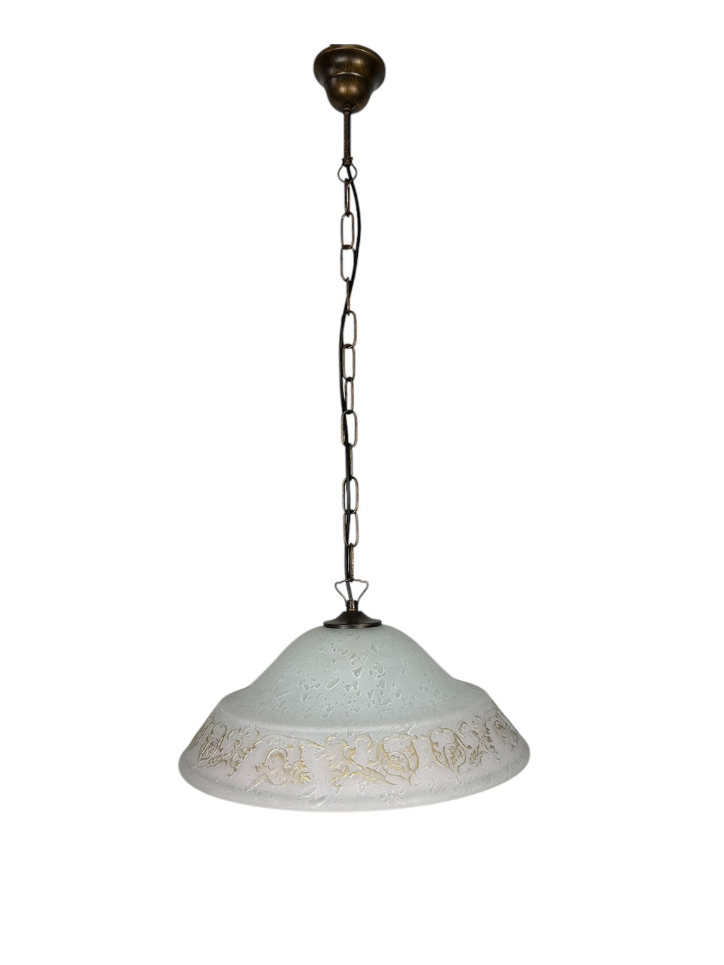 Lampadario a Sospensione Classico in Vetro, 1 Luce, per Cucina, Bagno, Camera, Soggiorno, Scala, Corridoio art. regina (ROSA)