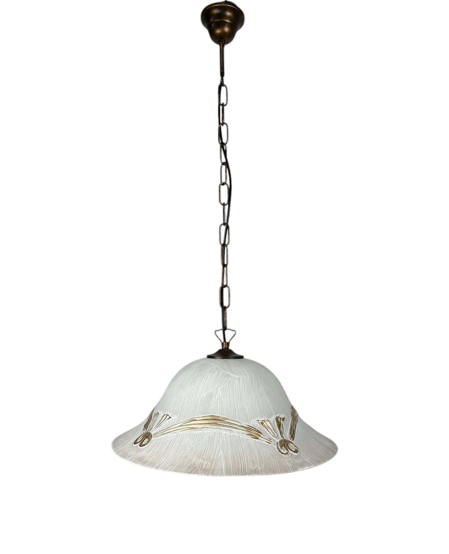 Lampadario a Sospensione Ingresso Classico in Vetro, 1 Luce, per Cucina, Bagno, Camera, Soggiorno, Scala, Corridoio art. tenda (AMBRA)