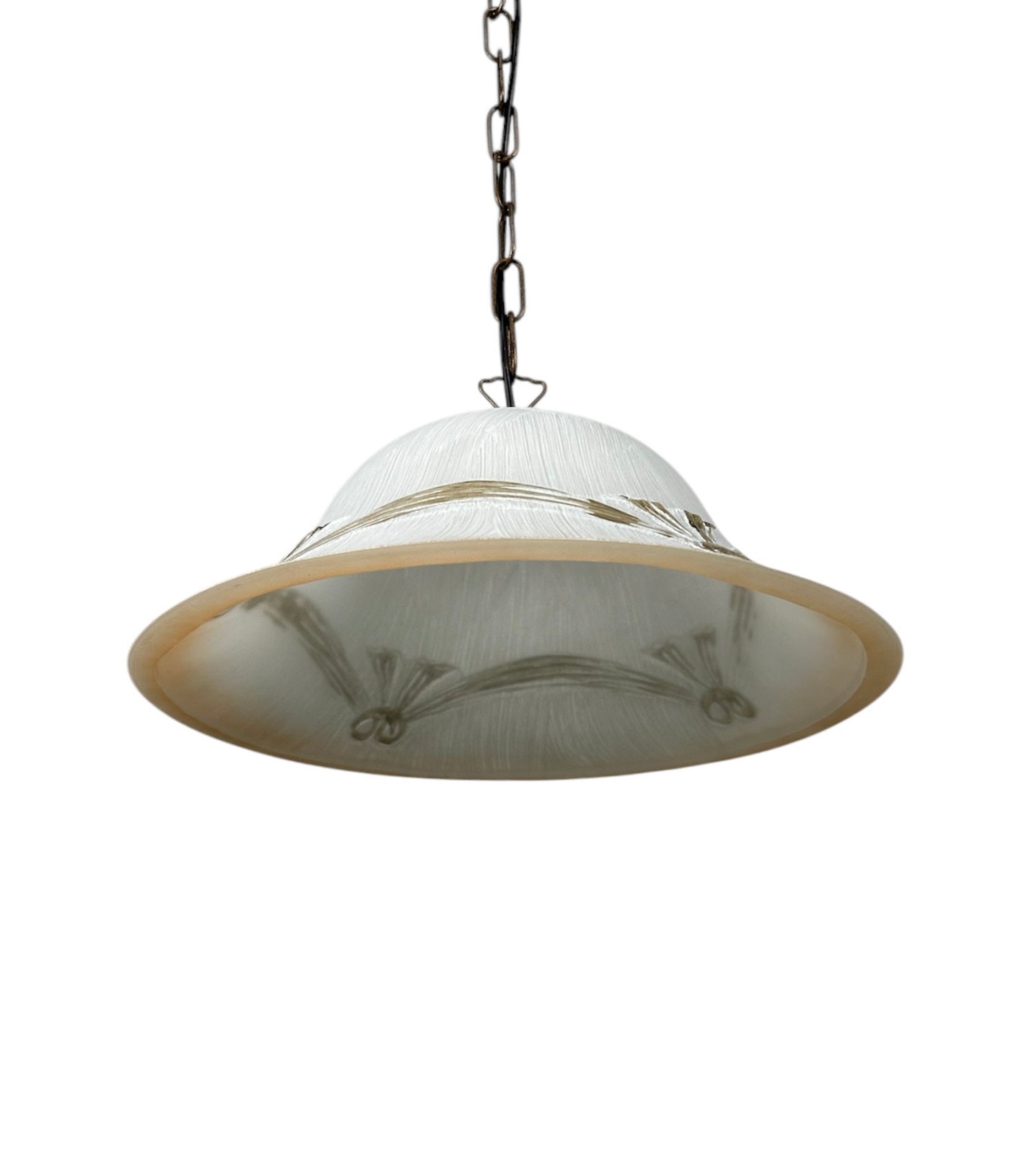 Lampadario a Sospensione Ingresso Classico in Vetro, 1 Luce, per Cucina, Bagno, Camera, Soggiorno, Scala, Corridoio art. tenda (AMBRA)